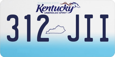 KY license plate 312JII