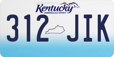 KY license plate 312JIK