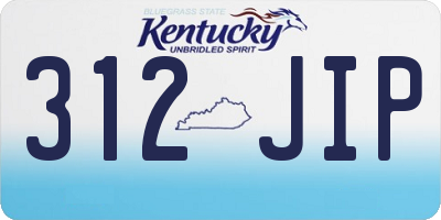 KY license plate 312JIP