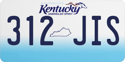KY license plate 312JIS
