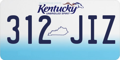 KY license plate 312JIZ