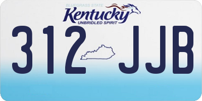 KY license plate 312JJB