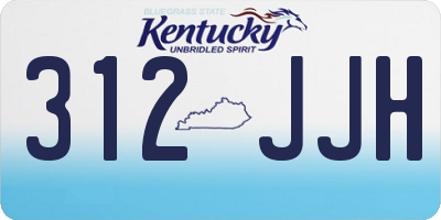 KY license plate 312JJH