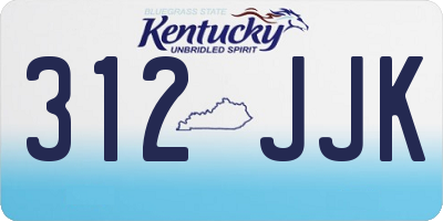 KY license plate 312JJK