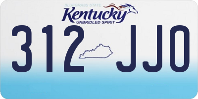 KY license plate 312JJO