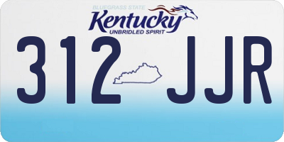 KY license plate 312JJR