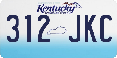 KY license plate 312JKC