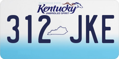 KY license plate 312JKE
