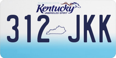 KY license plate 312JKK