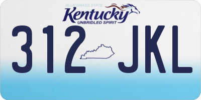 KY license plate 312JKL