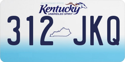 KY license plate 312JKQ