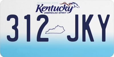 KY license plate 312JKY