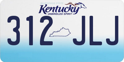 KY license plate 312JLJ