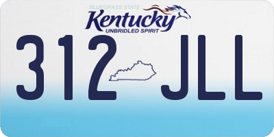 KY license plate 312JLL