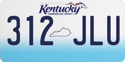KY license plate 312JLU