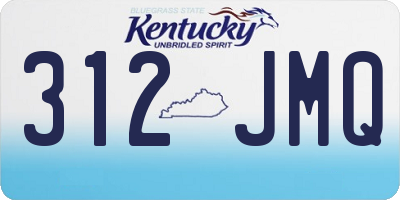 KY license plate 312JMQ