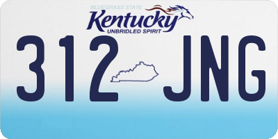 KY license plate 312JNG