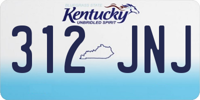 KY license plate 312JNJ
