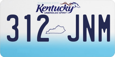 KY license plate 312JNM
