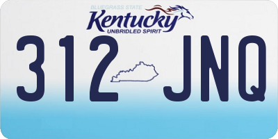 KY license plate 312JNQ