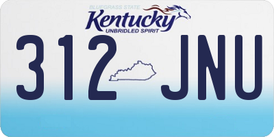 KY license plate 312JNU