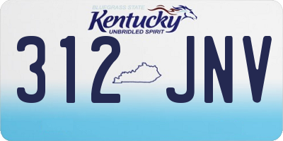 KY license plate 312JNV