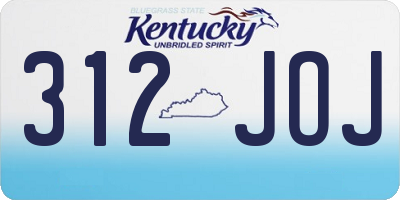 KY license plate 312JOJ