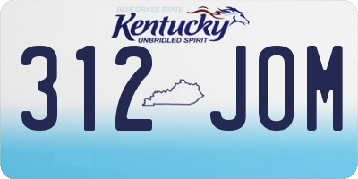 KY license plate 312JOM