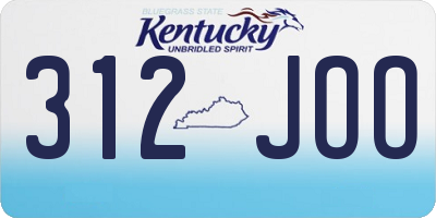 KY license plate 312JOO