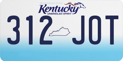 KY license plate 312JOT
