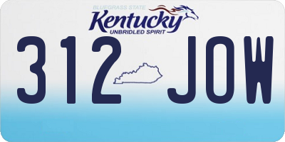 KY license plate 312JOW