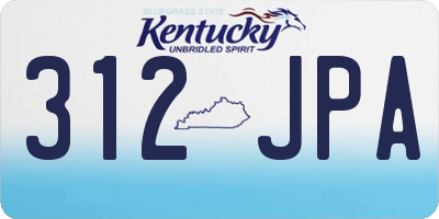 KY license plate 312JPA