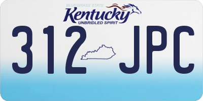 KY license plate 312JPC