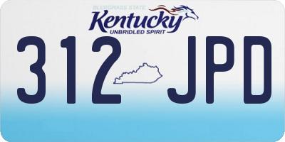 KY license plate 312JPD
