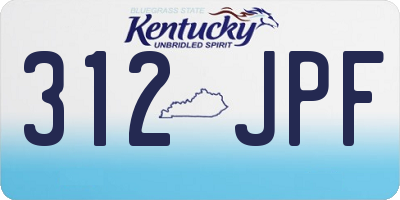 KY license plate 312JPF
