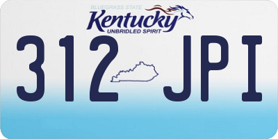 KY license plate 312JPI