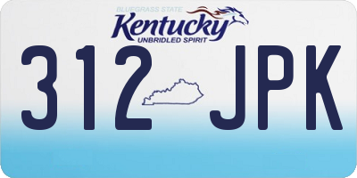 KY license plate 312JPK