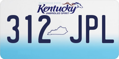 KY license plate 312JPL