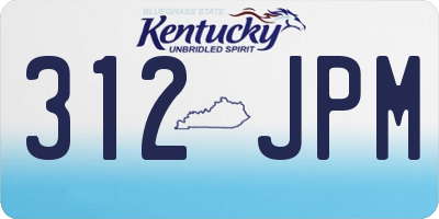 KY license plate 312JPM