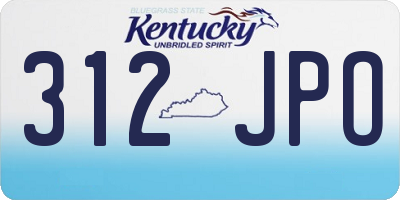 KY license plate 312JPO