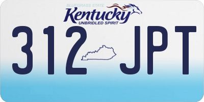KY license plate 312JPT