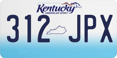 KY license plate 312JPX