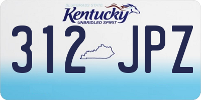 KY license plate 312JPZ