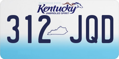 KY license plate 312JQD