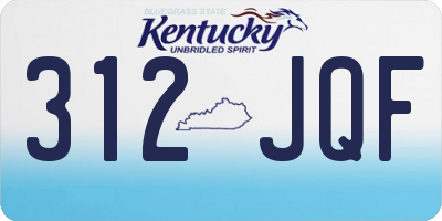 KY license plate 312JQF
