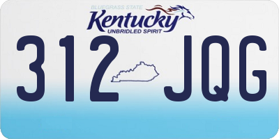 KY license plate 312JQG