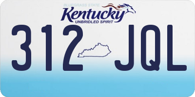 KY license plate 312JQL