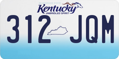 KY license plate 312JQM