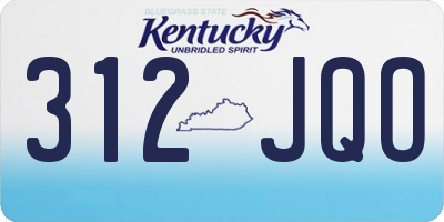 KY license plate 312JQO