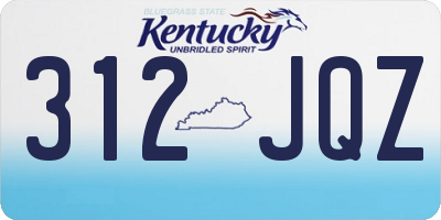 KY license plate 312JQZ